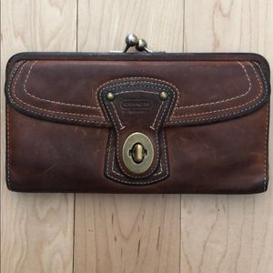 Brown coach leather wallet